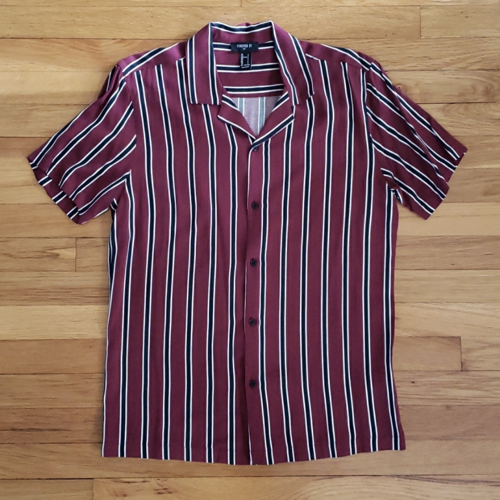 Mens striped button down shirt